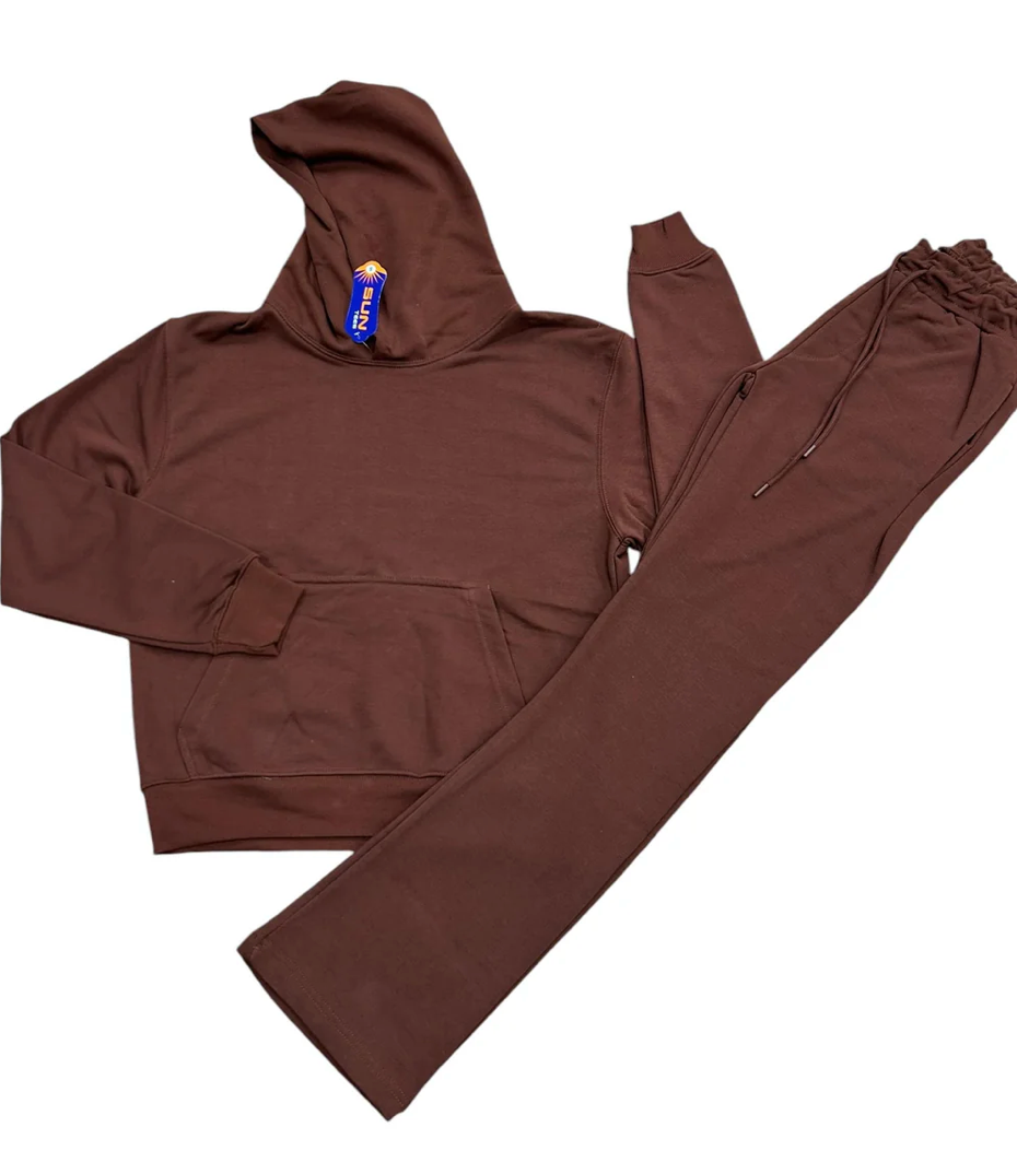 Suntees Premium Apparel Brands French Terry Hoodie and Stacked Pants Set
